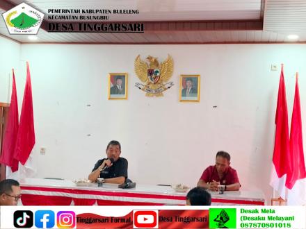 Rapat Rutin Bulanan Pemerintah Desa Tinggarsari Bersama BPD Tinggarsari
